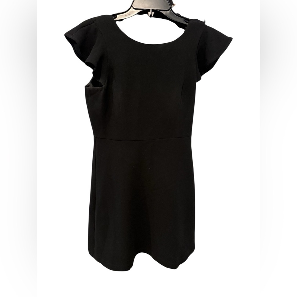Black Flutter Sleeve Dress